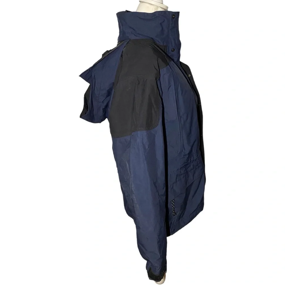VINTAGE The North Face Men's XS Hyvent 3 In 1 Waterproof Jacket Retro Blue Black